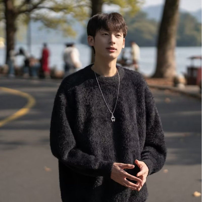 Imitation mink sweatshirt men's trendy ins Hong Kong style trend