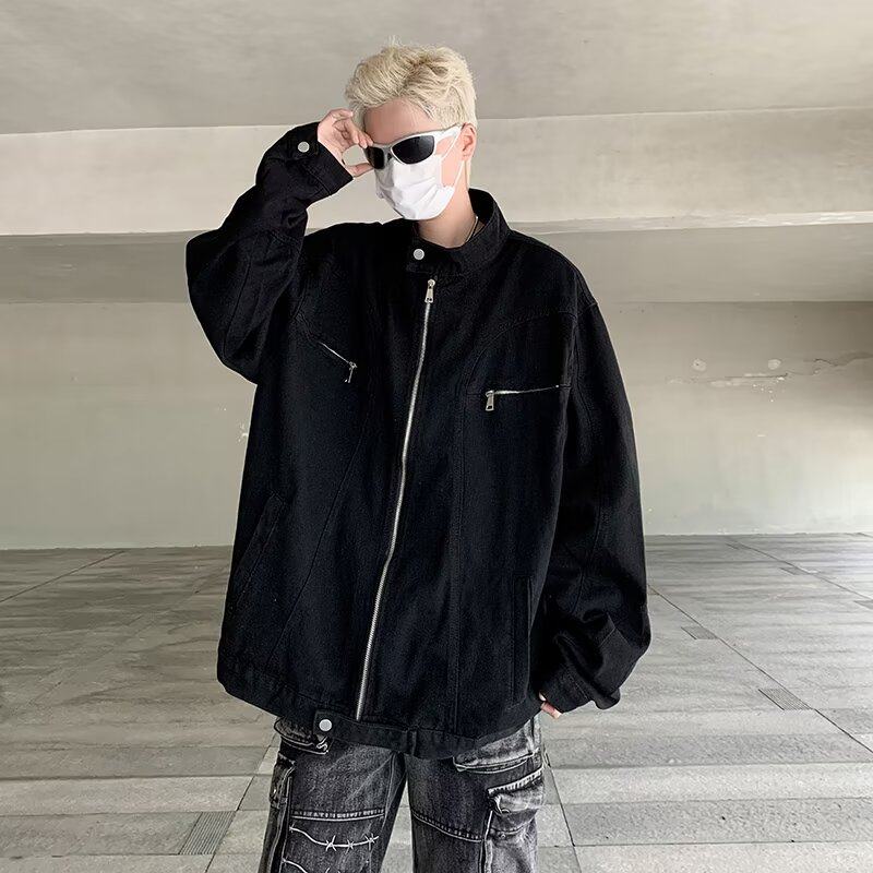 Autumn Korean style loose and versatile stand-up collar jacket men's casual jacket trendy handsome top men's clothing