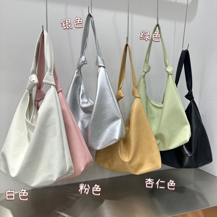 2024 summer simple and sweet women's bag armpit bag travel pu shoulder bag casual versatile large capacity tote bag