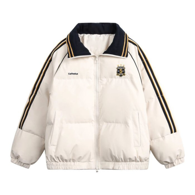 American retro cotton clothing autumn and winter new contrast color splicing lapel jacket thickened cotton jacket