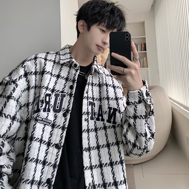 Spring new double-sided brushed nature light luxury shirt jacket with leather embroidery