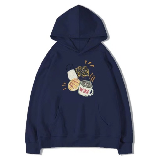 Hooded sweatshirt with hooded rope imitation cotton Chinese cotton composite milk silk 320g silver fox velvet 420g loose sweatshirt