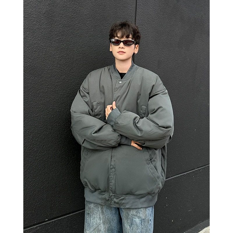 Trendy brand loose cotton jacket men's retro baseball jacket cotton jacket flight suit jacket winter