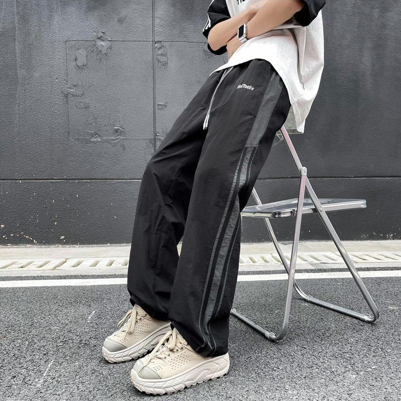 Stitched contrasting color assault pants men's summer trendy brand handsome loose outdoor quick-drying workwear casual trousers