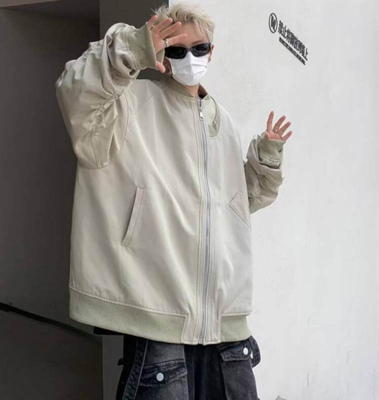 Spring and autumn loose coat American retro casual bomber jacket trendy brand versatile couple baseball uniform