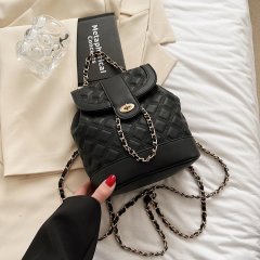 Korean fashion large-capacity backpack women's new niche backpack chain rhombus bag dropshipping