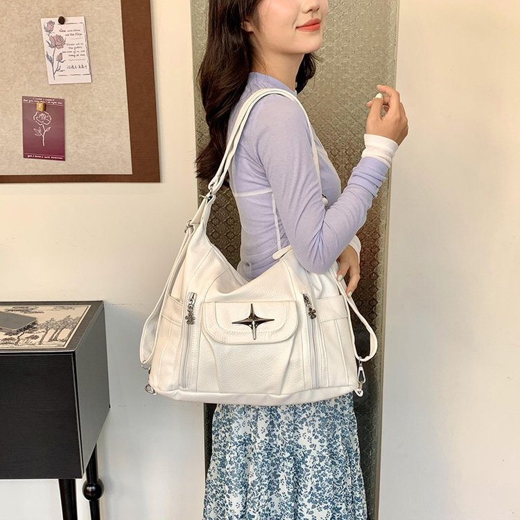 Korean style simple and versatile one-shoulder cross-body bag, class commuter bag, large-capacity student travel bag
