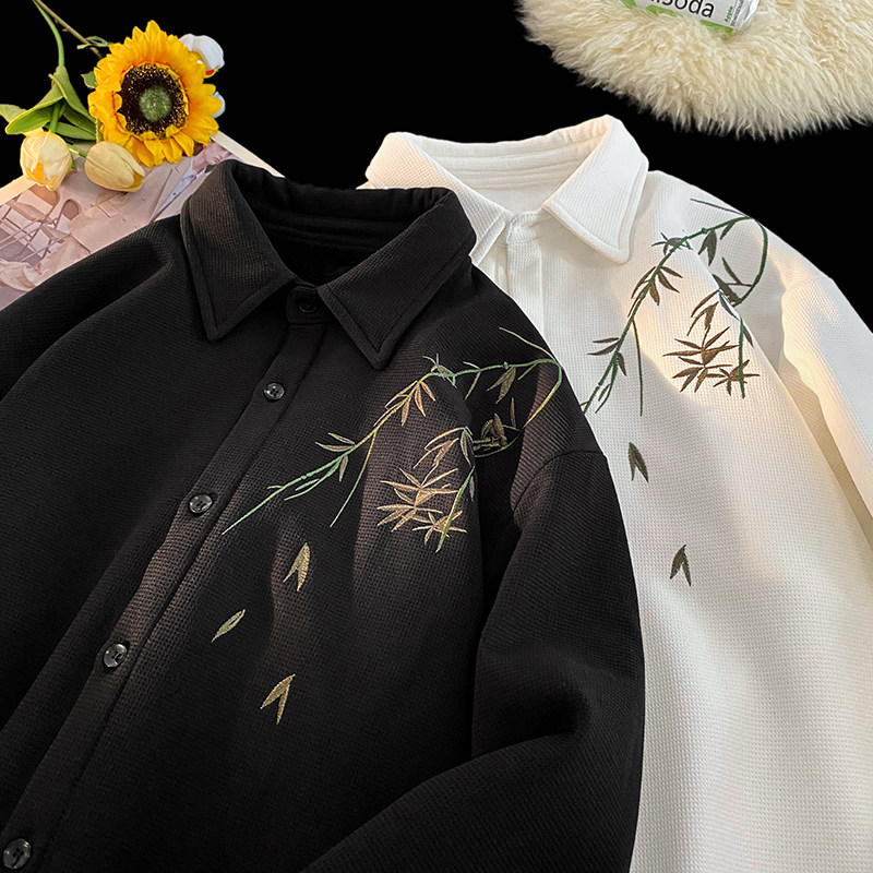 New Chinese Style Drape Long Sleeve Shirt