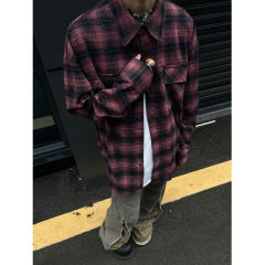 American retro gradient striped shirts for men and women, lazy style loose shirts, trendy