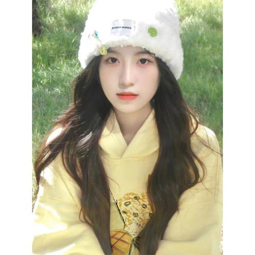 Hooded sweatshirt with hooded rope imitation cotton Chinese cotton composite milk silk 320g silver fox velvet 420g loose sweatshirt