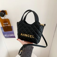 Bags for women 2024 new style versatile French portable bucket bag high-quality niche fashion rhombus crossbody bag