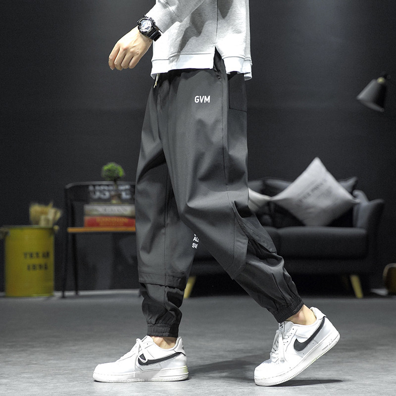 1 Japanese style loose sports pants, leggings, large size trousers, national fashion casual pants, men's nine-point pants