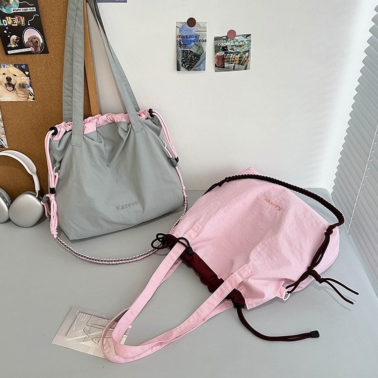 Casual Simple Canvas Bag Women's Summer 2024 New Korean Style Tote Bag Versatile Large Capacity Shoulder Bag