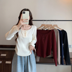 2024 new autumn and winter clothing for fat mm plus size women, elegant and versatile, age-reducing inner wear bottoming T-shirt tops