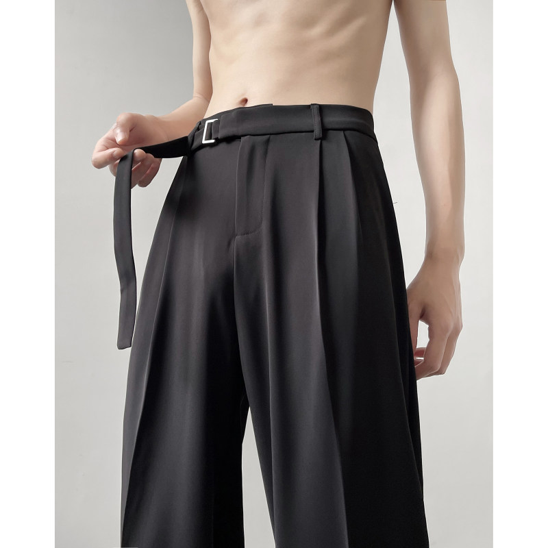 Autumn and winter straight trousers with velvet waistband design 3