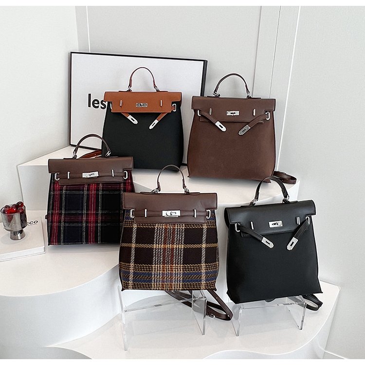 Niche retro texture handbag women's bag 2024 new style simple versatile frosted backpack one piece drop shipping