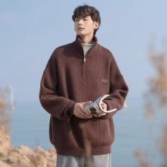 Regular handsome high-end trendy brand lazy style sweater sweater long-sleeved loose casual youth