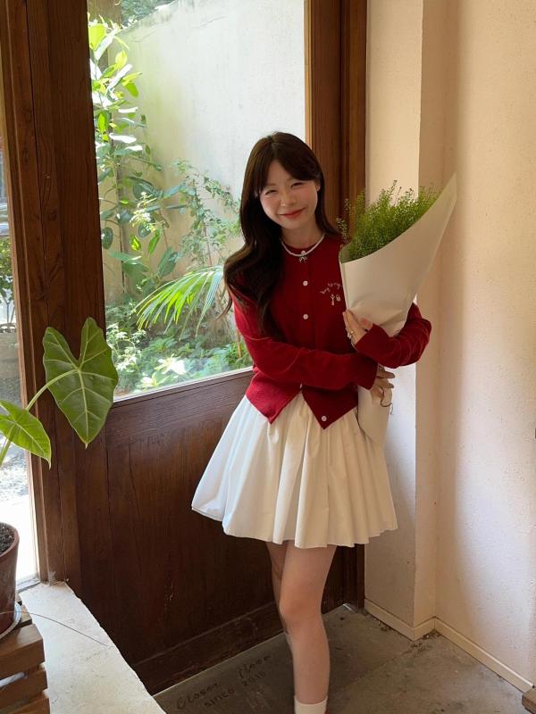 Korean design embroidery embroidery knitted cardigan for women 2024 early autumn new style small outer jacket trendy