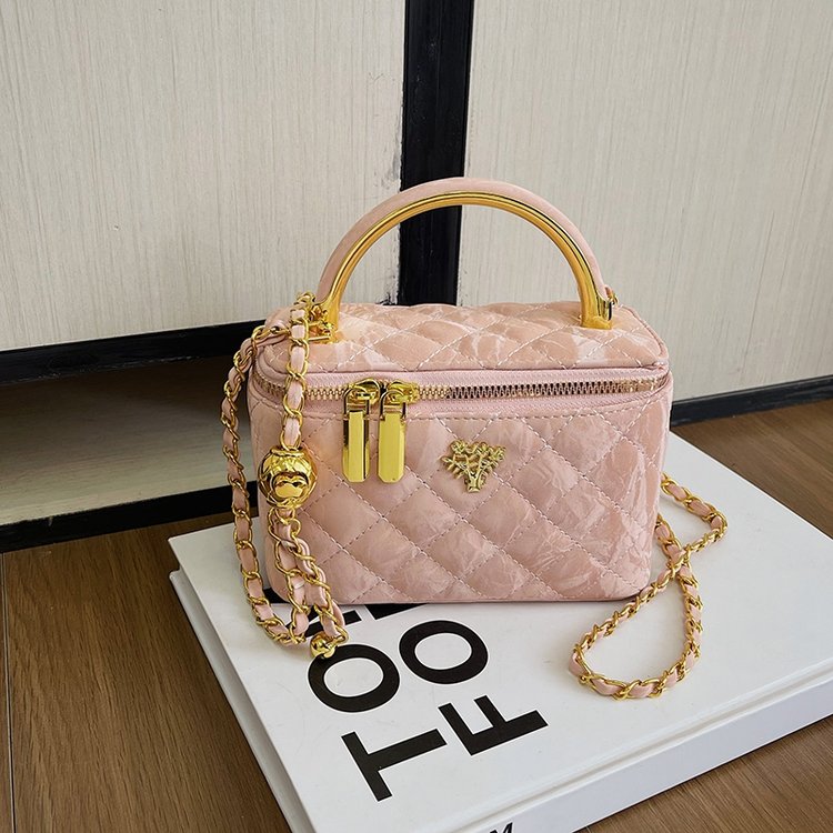 Fashionable small fragrance handbag women's new trendy rhombus chain bag versatile ins shoulder crossbody bag