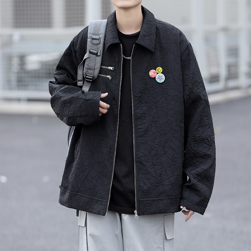 Spring and Autumn Japanese Style American Street Youth Casual Jacket Tops for Trendy Couples