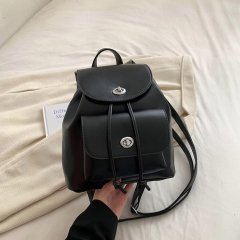 Niche Design Backpack Women's 2024 New Retro Drawstring Commuting Small Backpack Versatile Casual Travel Backpack