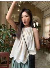 Pure lust style strapless halterneck sleeveless top for women summer new loose slim vest