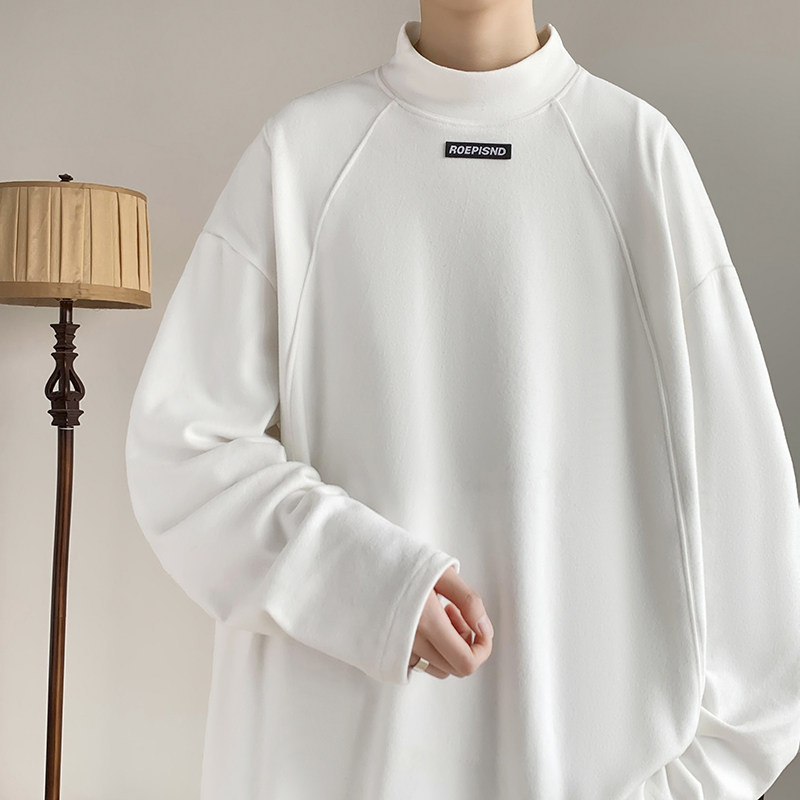 Homemade half turtleneck double-sided high-weight German velvet bottoming shirt