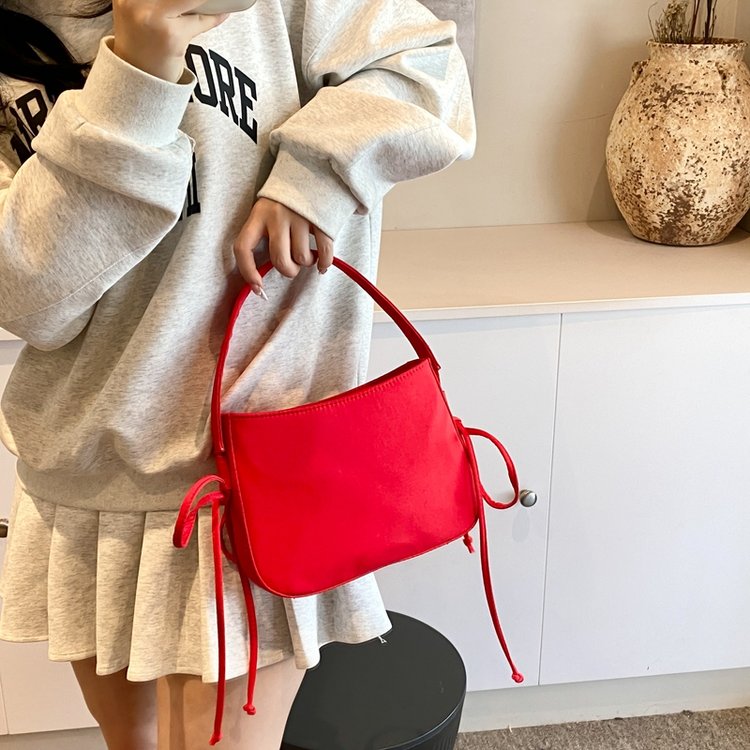 Niche texture women's handbags women's bags 2024 new simple red small square bag versatile shoulder crossbody bag