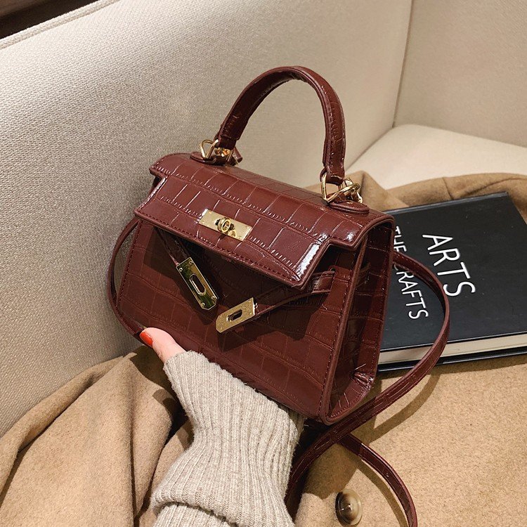 Bags for women 2024 new style versatile fashion high-end light luxury niche genuine leather crocodile pattern crossbody handheld armpit bag