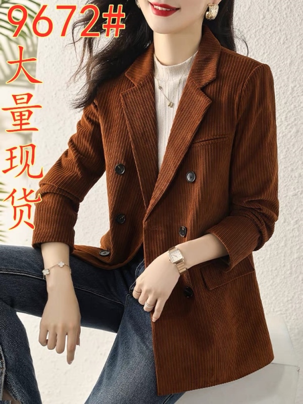 Corduroy suit jacket for women spring and autumn 2023 new Korean style British style casual high-end small suit top