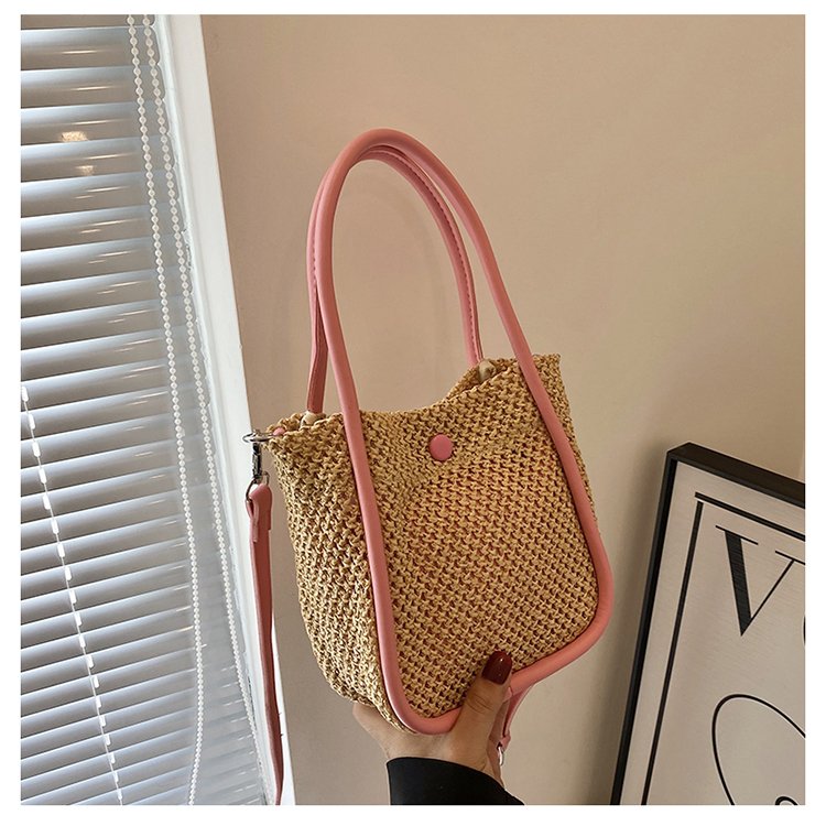French straw bag summer new ins literary fresh hand bag casual versatile shoulder crossbody bag