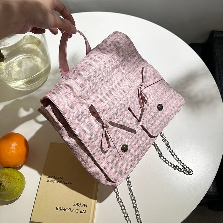 2024 Spring Fashion Bow Soft Leather Cute Backpack Single Shoulder Large Capacity Versatile Commuting Handbag