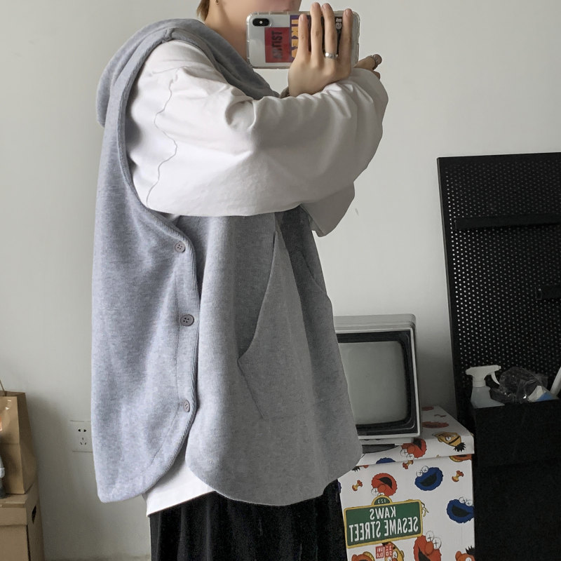 Thickened unisex wool vest sleeveless vest casual slit couple sweater top jacket