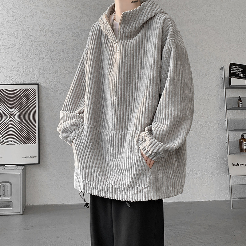 Autumn and winter corduroy hooded sweatshirt with high quality