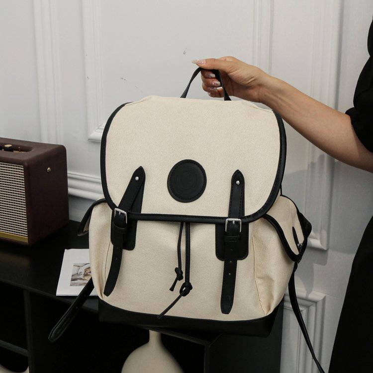 Autumn and winter new large-capacity canvas bag niche design student backpack casual versatile handbag