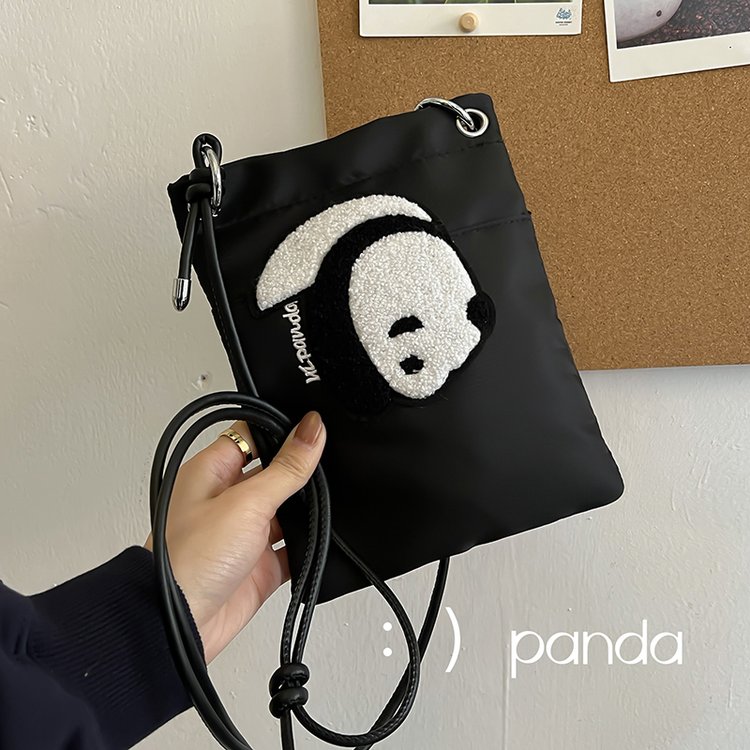 Panda bag women's crossbody bag 2024 new cute childlike mobile phone bag versatile ins shoulder bag coin purse