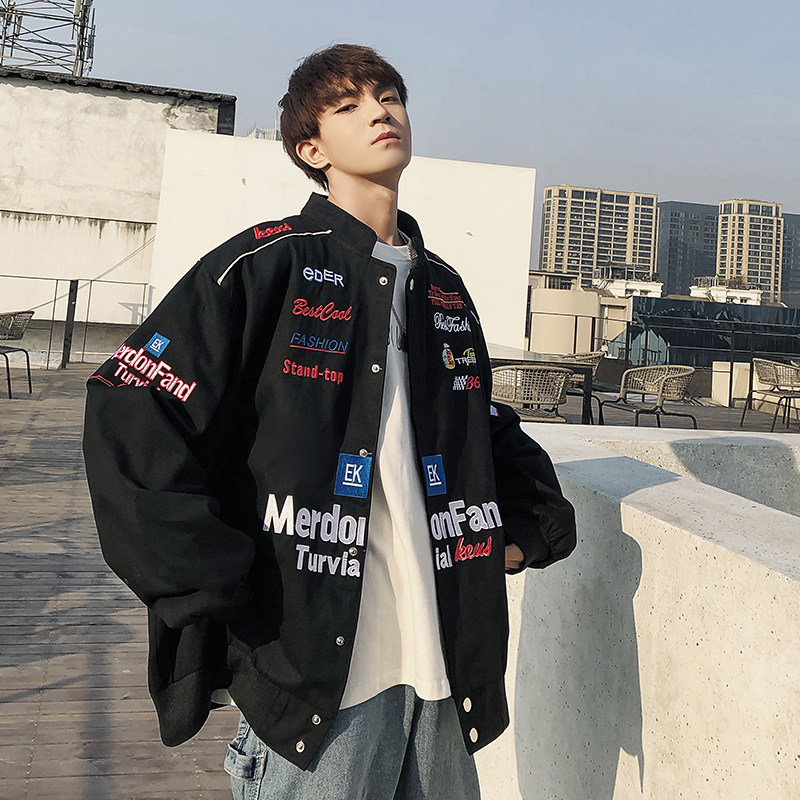 Autumn and winter workwear jacket ins full body exquisite embroidery washed pure cotton