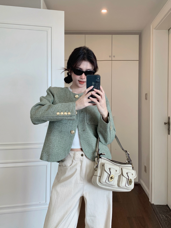 Popular design green small fragrant jacket