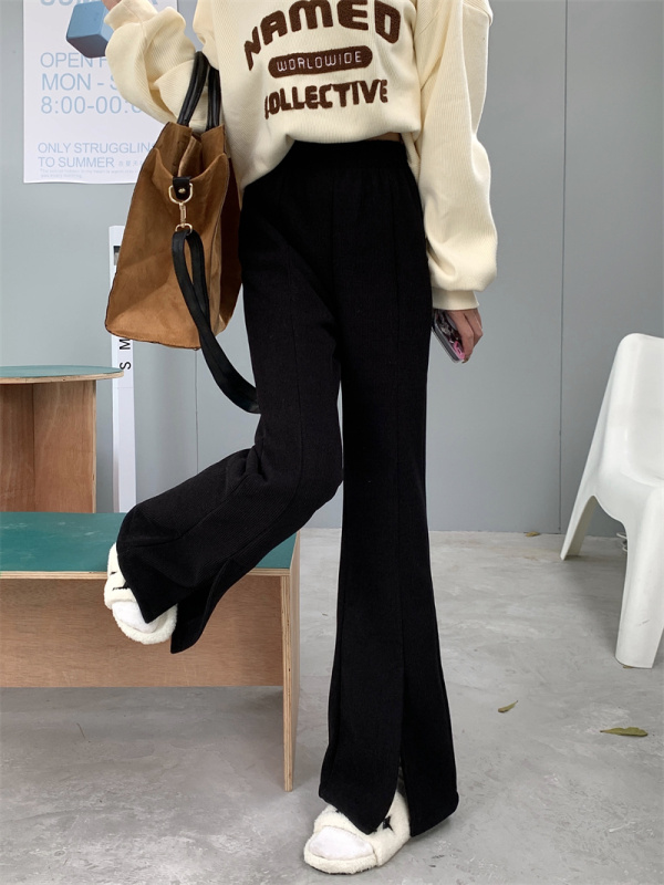 Autumn and winter high-waisted corduroy slim pants casual pants flared pants