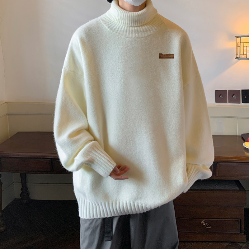 high quality!  Autumn and winter turtleneck sweaters for men, velvet thickened lapel sweaters, men's sweaters
