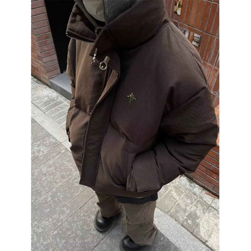 Winter trendy brand retro loose casual stand collar cotton coat