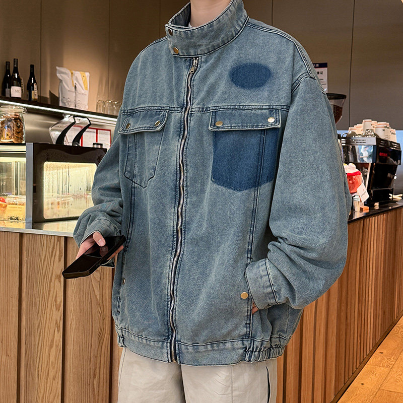 Spring and Autumn handsome jacket men's ins high street fashion brand Hong Kong style trendy loose jacket