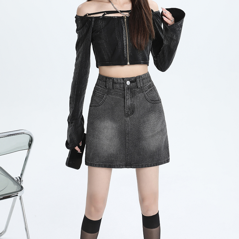 Starry sky pattern short skirt for women 2024 summer new style anti-exposure versatile a-line lined slim hip skirt hot girl fashion
