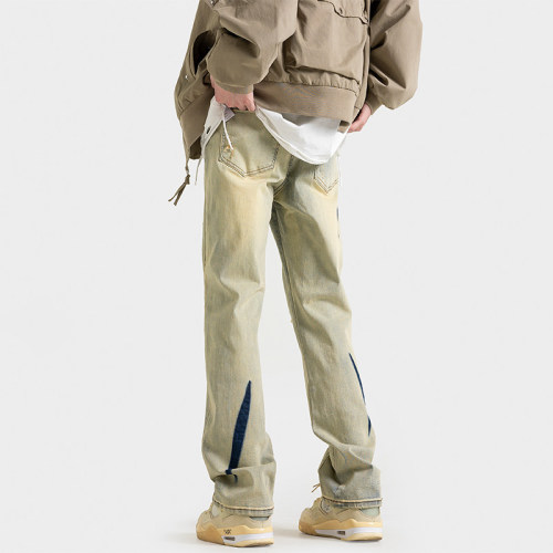 Autumn new style Hong Kong style shadowless wall large size personalized high street jeans