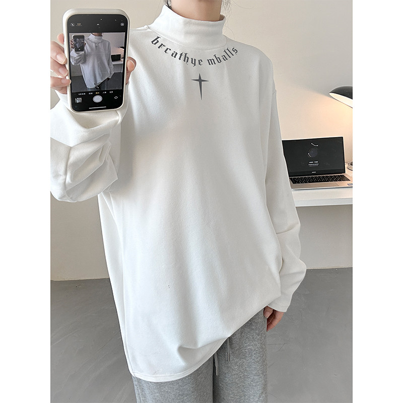 German velvet bottoming casual bottoming printed sweatshirt for men and versatile T-shirt for women