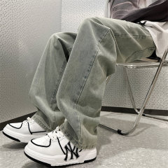 Big goods, trendy and versatile straight-leg loose plus size jeans elastic pants elastic waist