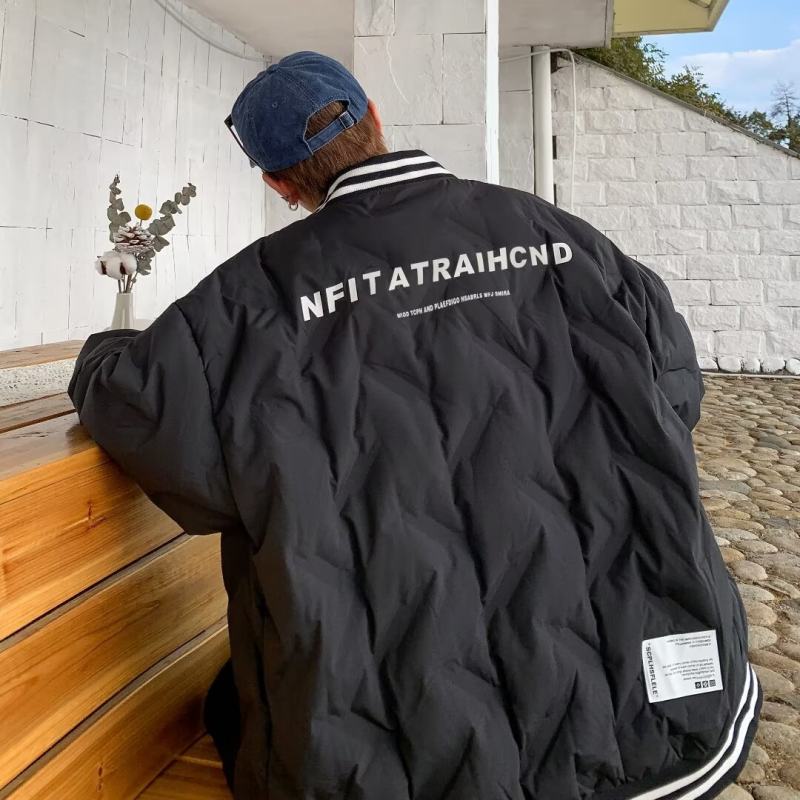 Trendy brand baseball cotton jacket for men in winter American retro loose and high-end couple cotton jacket