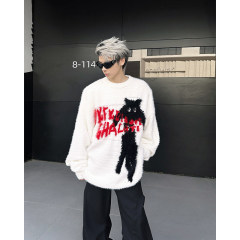 Trendy American High Street Loose Knitwear Fall and Winter Lazy Style Round Neck Sweaters for Men and Women