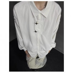 American high street niche cleanfit metal star button design shirt