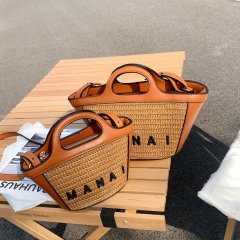 Handbags for women 2024 new fashionable straw woven bag niche vegetable basket crossbody bag beach bag foreign trade